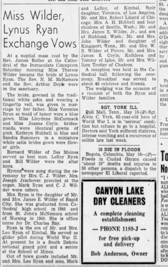 lynus wedding rc journal may 10 1949
